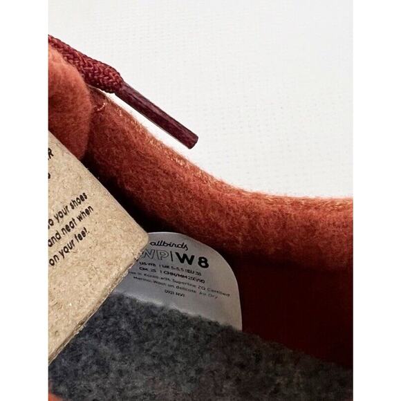 ALLBIRDS WOOL PIPER Diablo Red/Orange SHOES LACE UP SNEAKER Women SIZE 8 New! - Picture 10 of 11